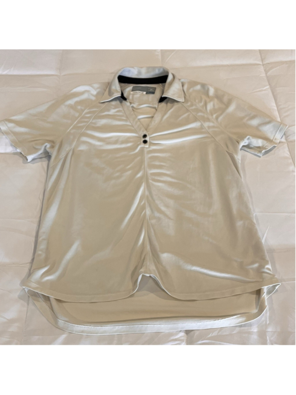 Size L Cutter & Buck Women’s Golf Shirt V-Neck CB Dry Tech Breathable TH